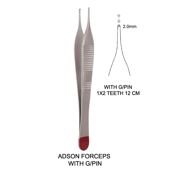 004 Adson Forceps With G/Pin - Professional 12cm Tool - Image 1